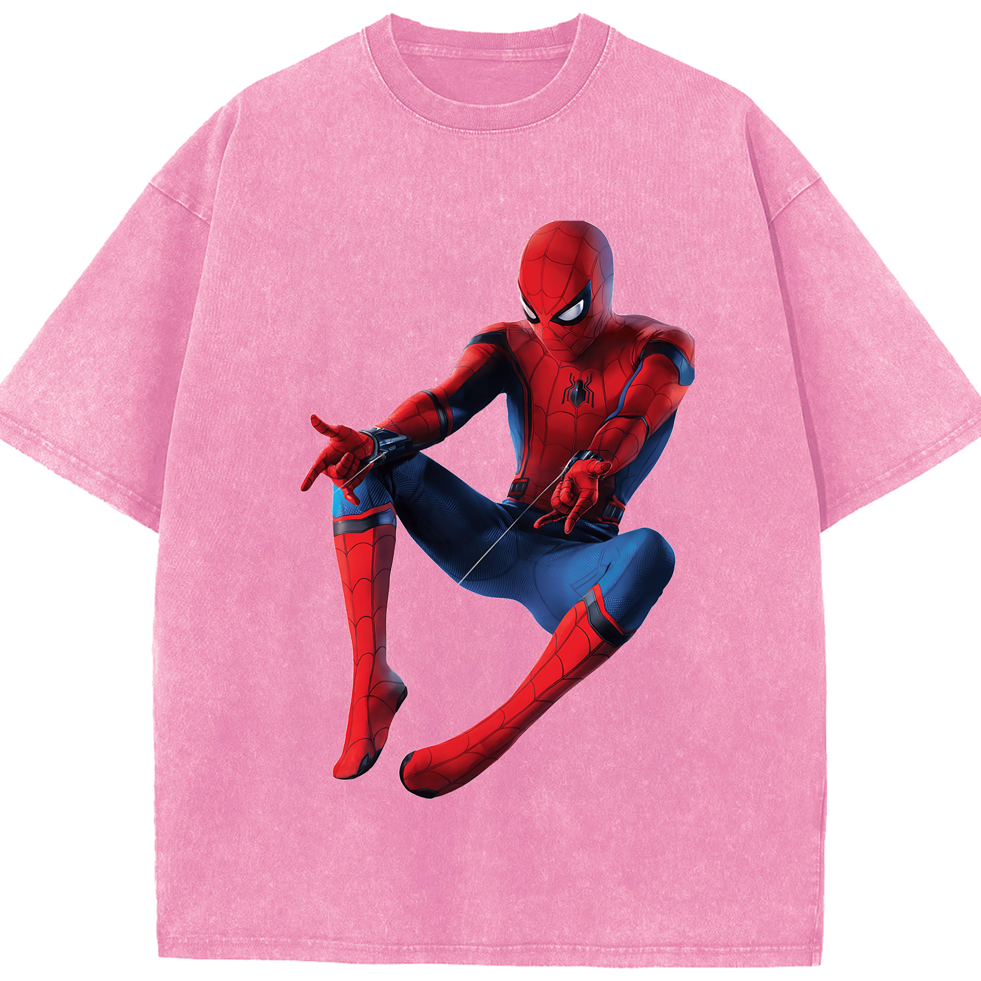 （画像用） Spider Man スパイダーマン 綿100% ヴィンテージ風 半袖Tシャツ（フロントプリント）